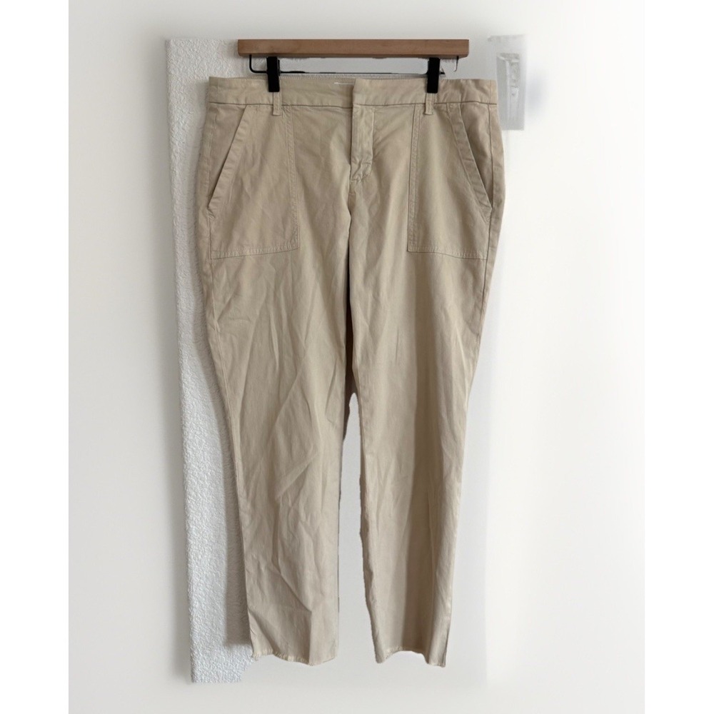 Frank & Eileen Blackrock Crop Pants Size 10 Beige Utility Tan Khaki